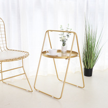 ins Nordic portable A-shaped golden tea table modern minimalist sofa edge a few bedrooms corner several headboards to contain round a few