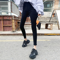 Pregnant women autumn 2021 new black skinny jeans Spring and Autumn wear elastic leggings underbelly ankle-length pants