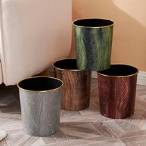 (breakage package)Phnom Penh wood grain trash can Household plastic toilet without lid Hotel hotel guest room paper basket