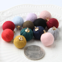 earrings accessories leather suede bag small ball hair clip hair rope diy material bag handmade Hair Ornament Accessories