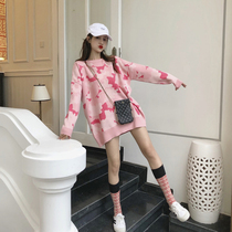 Early autumn women's 2019 new smart smoked skirt French retro platycodon grandiflorum net red small knitted dress spring dress