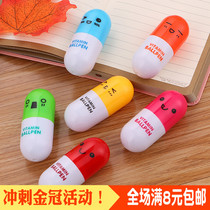 Creative stationery wholesale cute pill pen capsule pen cartoon telescopic ballpoint pen small gift student prize