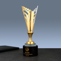 High-grade metal five-pointed star crystal trophy custom corporate sports competition tattoo trophy custom