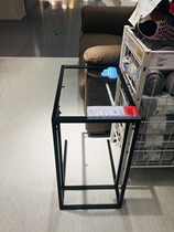 IKEA domestic Vitso Laptop Stand Side Table Dark brown glass 35x65