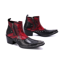 Platinum personality trend fashion mens leather boots Korean casual bar breathable foreign trade boots hair stylist outdoor boots