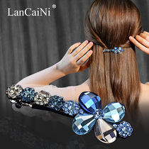 Hairclip headdress top clip half-tied hair Korean Joker exquisite crystal rhinestone spring side clip hairpin