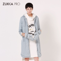 ZUKKA PRO Zhuo autumn and winter fashion solid color medium long thin down jacket over the knee White Duck Down Jacket Women