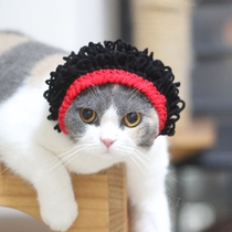 Cat funny funny charter hats pet curly hair headgear head shackles head shackles into a new product