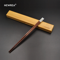 NEWREA NEW SHARP STAINLESS STEEL A CLASS SERPENTINE WOOD CHOPSTICKS CREATIVE CARRY-ON CUTLERY