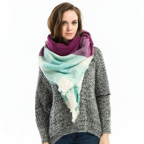 Women geometricic shawl large square squarf Winter on the way to the