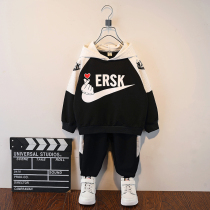 Boys autumn suit sports hooded sweater two-piece set 6-year-old children 5 Korean version 4 trend 3 clothes 7 handsome 8 tide