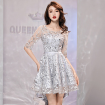 Evening dress women 2021 new temperament small atmospheric dress can usually be worn lace princess dress thin