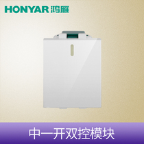 Hongyan switch socket flagship store 120 Type 2 module Central open and double control switch mounting module