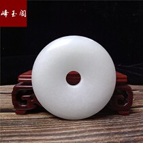 Hanbai Jade safe buckle natural jade eight white jade business gift living room Office pendant bogushi rack ornaments