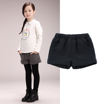 Girls shorts autumn and winter wear woolen 2019 new winter leather childrens wild boots pants