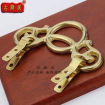 Chinese copper buckle frame decoration fixed on the wall of calligraphy and painting adhesive hook Art copper fittings vintage wall hook