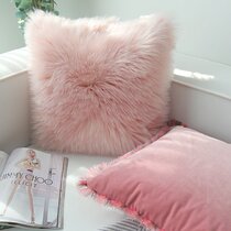 European plush pillow with core cushion imitation fur cover
