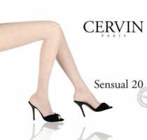 French cervin Sensual 20D one-line crotch silky foot invisible transparent reinforced pantyhose