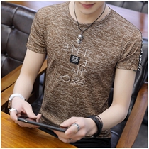Short-sleeved T-shirt Mens Tide Brand Personality Fashion Summer Round Neck Mens Clothes Korean Slim Trend base shirt Tide T