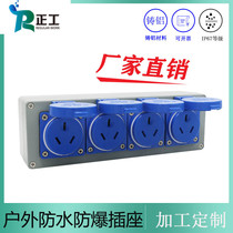 250 250 * 80 * 64mm OUTDOOR EXPLOSION PROTECTION SOCKET 220v quadriplets 16a THREE HOLES INDUSTRIAL POWER CAST ALUMINUM PATCH SOCKET