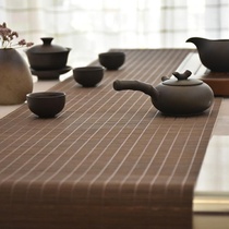  Tea bamboo mat Tea table Tea table flag Simple table Chinese decoration Japanese edging tea table Tea ceremony Bamboo tea mat