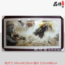 Hunan embroidery boutique scenery wave single-sided embroidery living room decoration painting pure hand embroidery Dragon Boat Festival creative home