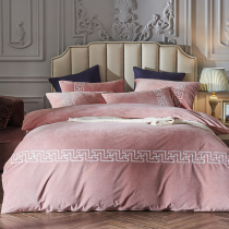 Large bed 2 m 2 2 m 4 pieces suede face double face suede winter thickened short suede fur farraveled quilt cover 6 * 7x7