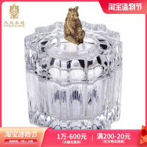 Phoenix Mercure luxury French pure copper cute Bear Czech Crystal glass jewelry storage box Wedding gift