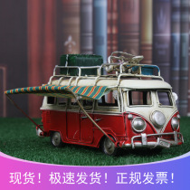 Childrens Day gift iron retro ornaments wrought iron car bus model Coffee Shop Bar restaurant nostalgic furnishings