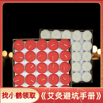 Moxibustion with candle long raw crane Ai-pillar Ignition Crisp oil lamp 2 hours Home for Buddhist incense Lavender white