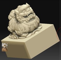 Finely Carved three-dimensional 3d printing the four-axis dragon and beast seal printing of the leopards round sculptures for a treasure trove of money