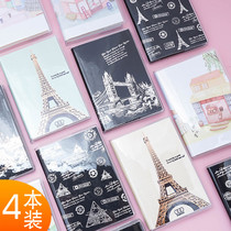 4 notepad small portable mini business portable a7 rubber sleeve pocket book Black cardboard notebook notebook