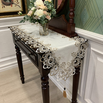 European lace dressing table cloth mat dust cloth girl net gauze embroidered cover dressing table nail table shoe cabinet cover cloth
