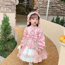 Girls lolita lolita Princess Dress Fashion Autumn 2021 New Childrens Western Style Long Sleeve Spring and Autumn Dress