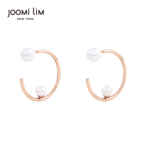 JOOMi LiM building honey earrings 2021 classic rose gold pearl earrings female fashion Wild star same style