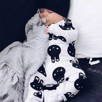 ins explosive HUX bunny baby autumn and winter one-body clothes cotton long sleeve baby thick baby ha clothes climbing clothes tide