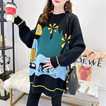 Pregnant women autumn suit Han edition of medium long knit dress loose and thin autumn winter dress new underlying sweater