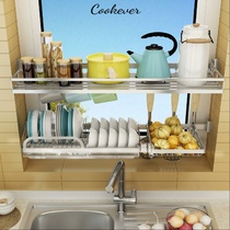 Kitchen window sill 304 stainless steel bowl storage rack bowl chopsticks drain rack dish pot storage rack window rack