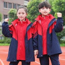 Primary school childrens school uniform with three sets of winter first grade class clothes autumn and winter style kindergarten garden clothes Spring and autumn suit