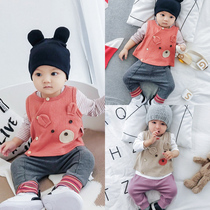 Female baby vest autumn and winter male baby vest spring and autumn baby coat wearing cotton male treasure female treasure autumn