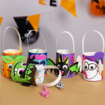 Hipo Halloween sugar bag paper tube pumpkin bat hand candy bag children hand DIY parts material