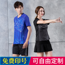 New badminton suits men and women short sleeve table tennis clothing match badminton jersey custom group purchase printing