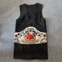 Cloud decoration totem 2021 original ethnic style womens handmade embroidery plate silver small tiger casual large pocket horse clip skirt