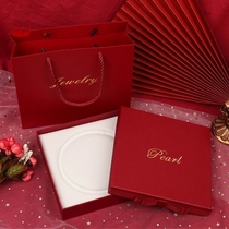 Ritual sense gift box heart-shaped bow heart-shaped pearl necklace box to send a best friend to send a mother gift box round round