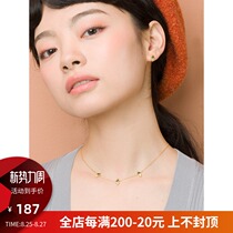  HeyJewel Rooyee Green Gem Crystal Diamond Clavicle Chain Necklace Adjustable 925 Silver Gold-plated Spot