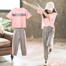 Tennis Red Ocean Children Casual Sports Suit 2022 Summer new girl Fashion foreign air Loose Jacket two sets