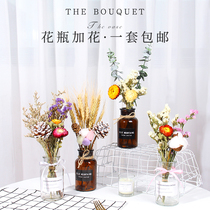 Net red small fresh ins wind photo props Transparent glass dry vase ornaments Home decorations photography props