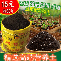 Flower soil Organic nutrient soil Large package vegetable soil succulent soil Flower green dill pot planting soil Fertilizer Peat soil