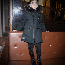 Le Wenxi middle school student down jacket male boy big boy 2021 foreign atmosphere thick white duck down long cotton clothing Boy 7