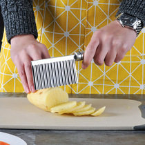 All 304 stainless steel potato knife wave knife wolf tooth cutter cutter corrugated knife cut flower style fries knife